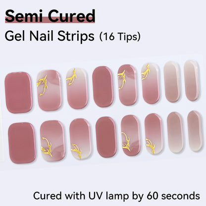 Semi-Cured Gel Nail Strips - Real Gel Finish (16 Tips) - UV/LED lamp Required