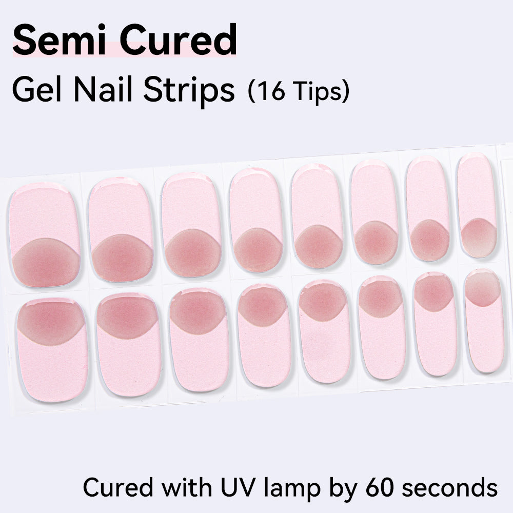 Semi-Cured Gel Nail Strips - Real Gel Finish (16 Tips) - UV/LED lamp Required