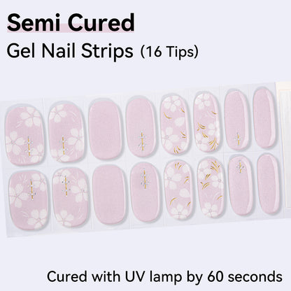 Semi-Cured Gel Nail Strips - Real Gel Finish (16 Tips) - UV/LED lamp Required