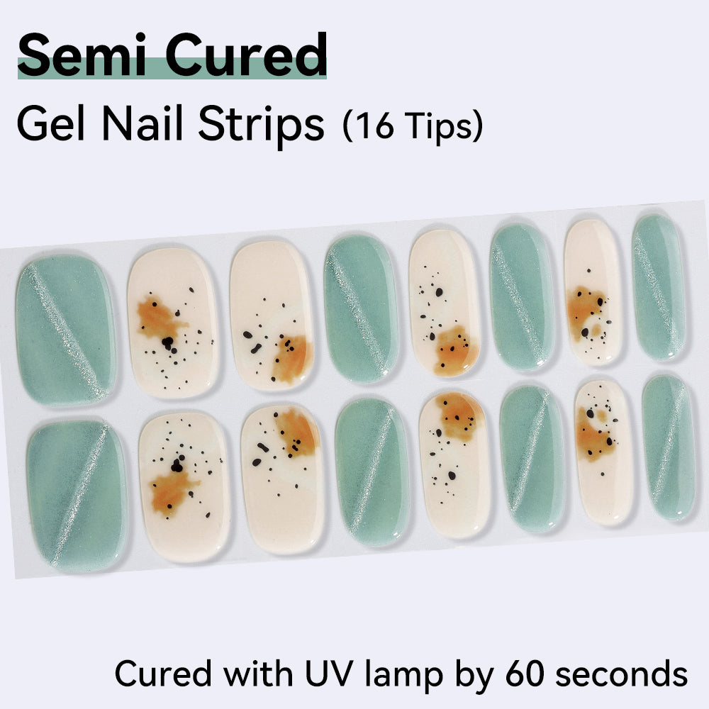 Semi-Cured Gel Nail Strips - Real Gel Finish (16 Tips) - UV/LED lamp Required