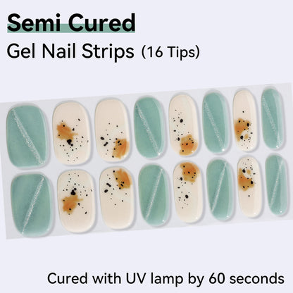 Semi-Cured Gel Nail Strips - Real Gel Finish (16 Tips) - UV/LED lamp Required