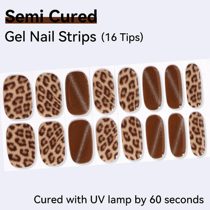 Semi-Cured Gel Nail Strips - Real Gel Finish (16 Tips) - UV/LED lamp Required