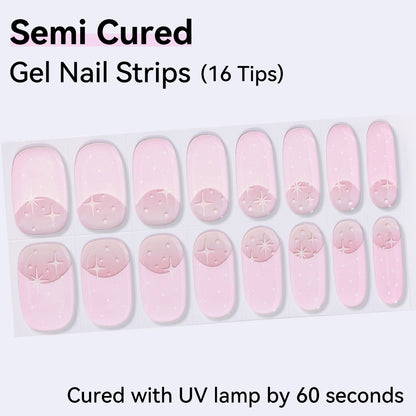 Semi-Cured Gel Nail Strips - Real Gel Finish (16 Tips) - UV/LED lamp Required