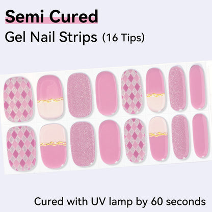 Semi-Cured Gel Nail Strips - Real Gel Finish (16 Tips) - UV/LED lamp Required