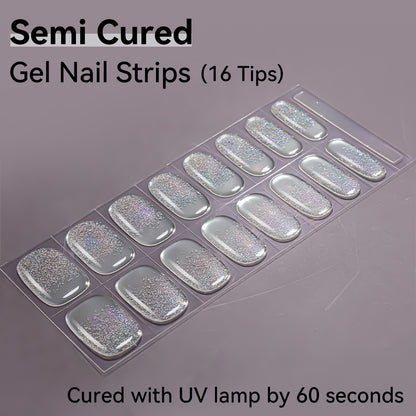 Semi-Cured Gel Nail Strips - Real Gel Finish (16 Tips) - UV/LED lamp Required