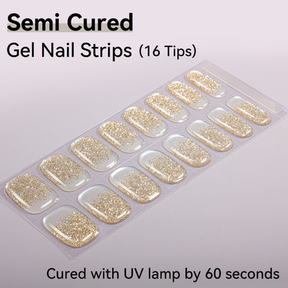 Semi-Cured Gel Nail Strips - Real Gel Finish (16 Tips) - UV/LED lamp Required