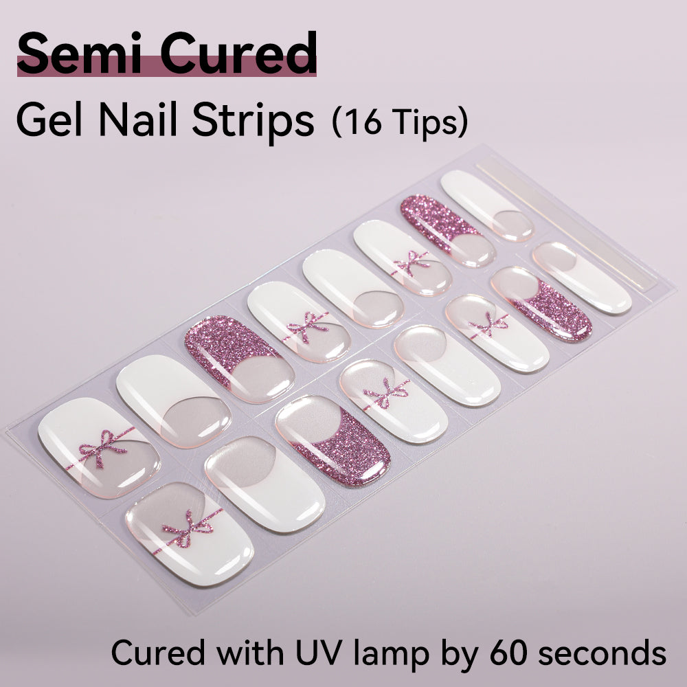 Semi-Cured Gel Nail Strips - Real Gel Finish (16 Tips) - UV/LED lamp Required