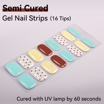 Semi-Cured Gel Nail Strips - Real Gel Finish (16 Tips) - UV/LED lamp Required