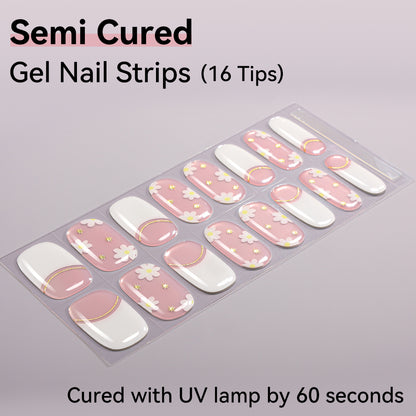 Semi-Cured Gel Nail Strips - Real Gel Finish (16 Tips) - UV/LED lamp Required