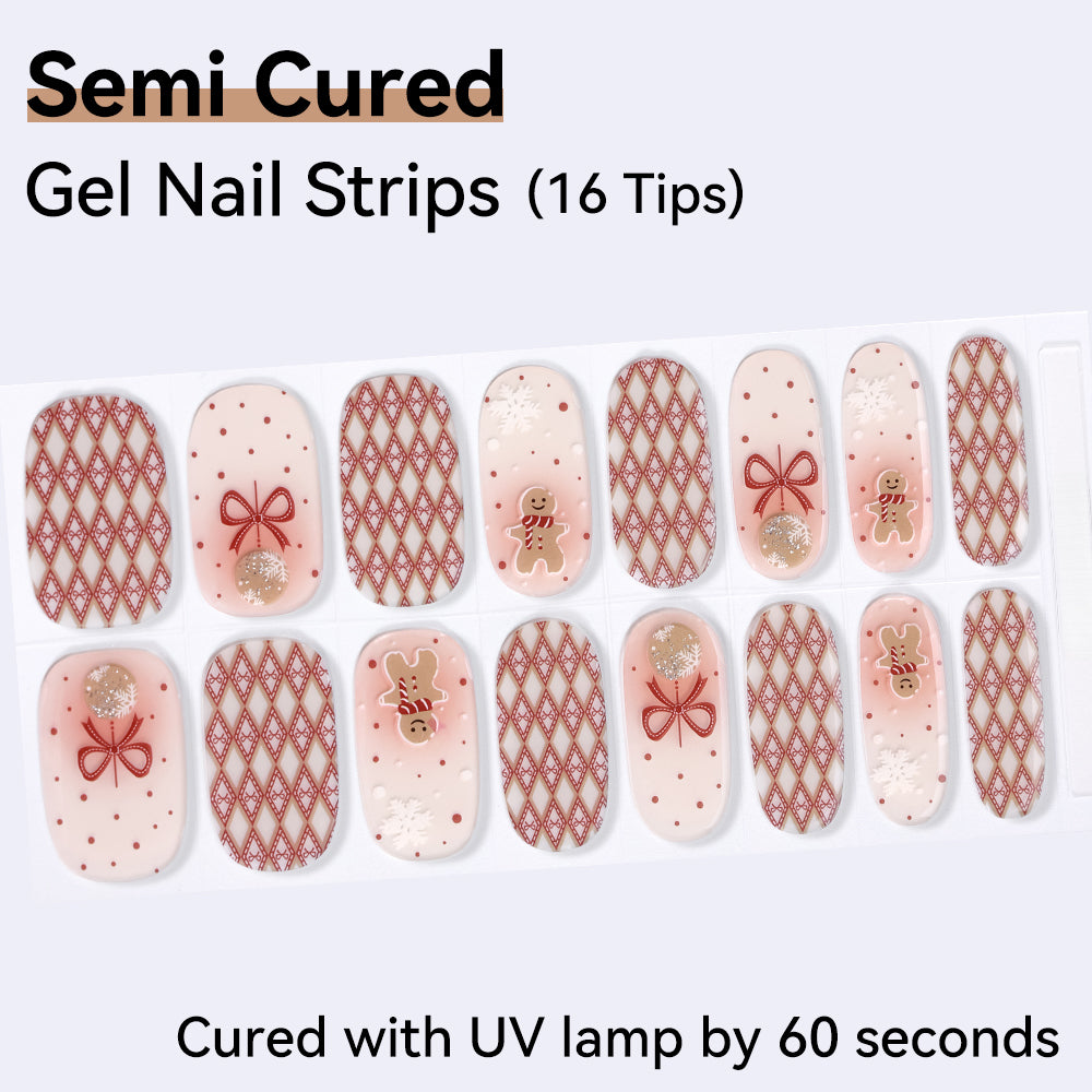 Semi-Cured Gel Nail Strips - Real Gel Finish (16 Tips) - UV/LED lamp Required