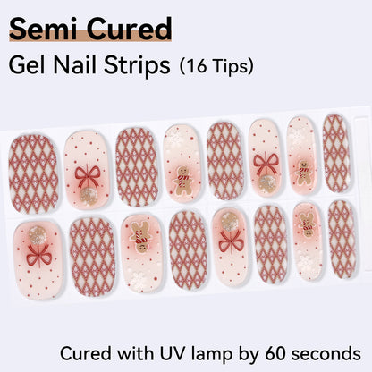 Semi-Cured Gel Nail Strips - Real Gel Finish (16 Tips) - UV/LED lamp Required
