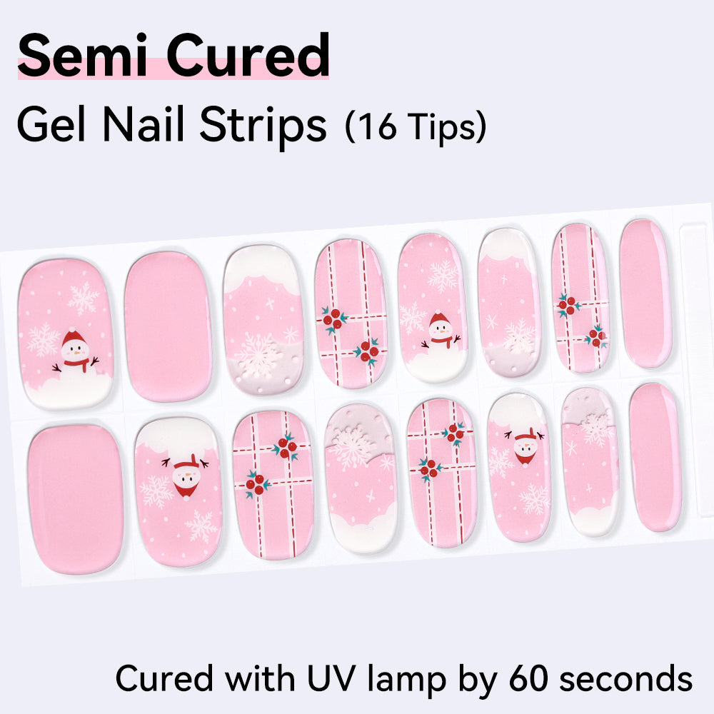 Semi-Cured Gel Nail Strips - Real Gel Finish (16 Tips) - UV/LED lamp Required