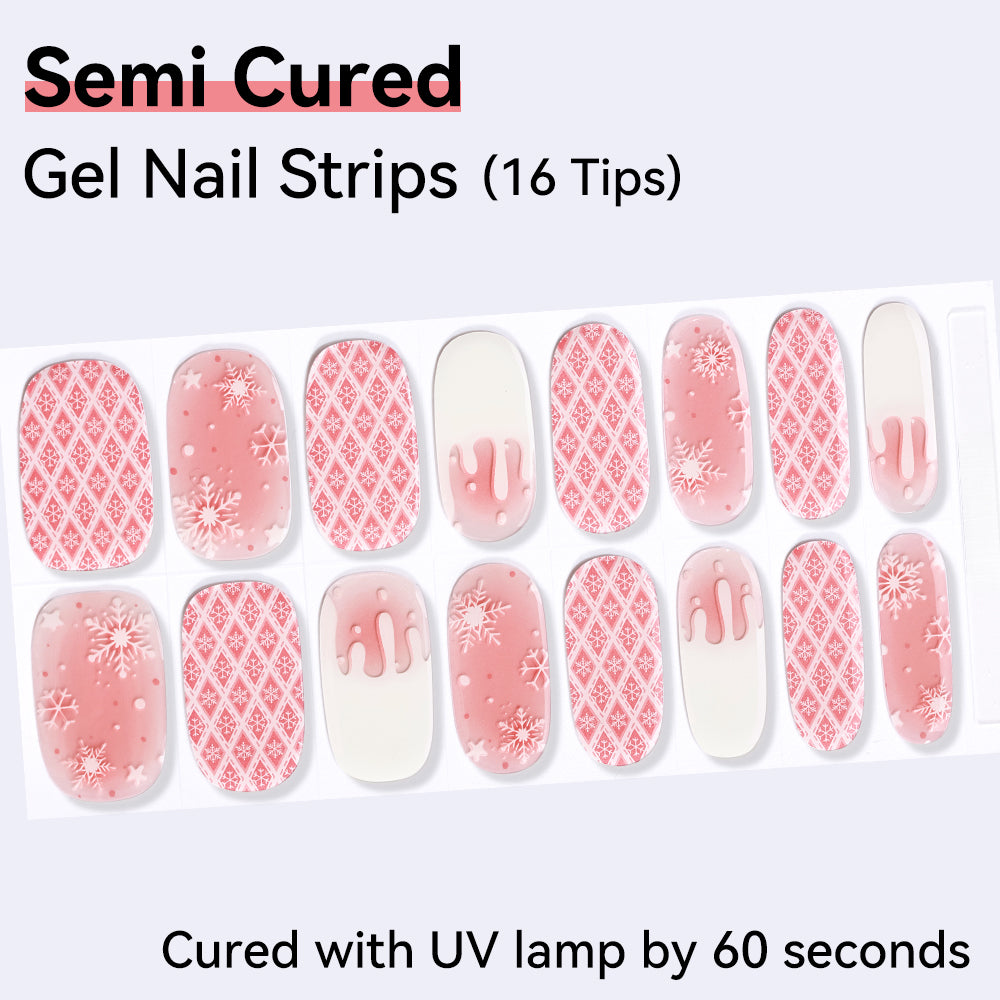 Semi-Cured Gel Nail Strips - Real Gel Finish (16 Tips) - UV/LED lamp Required