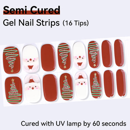 Semi-Cured Gel Nail Strips - Real Gel Finish (16 Tips) - UV/LED lamp Required