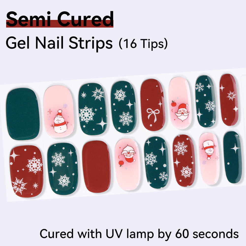 Semi-Cured Gel Nail Strips - Real Gel Finish (16 Tips) - UV/LED lamp Required