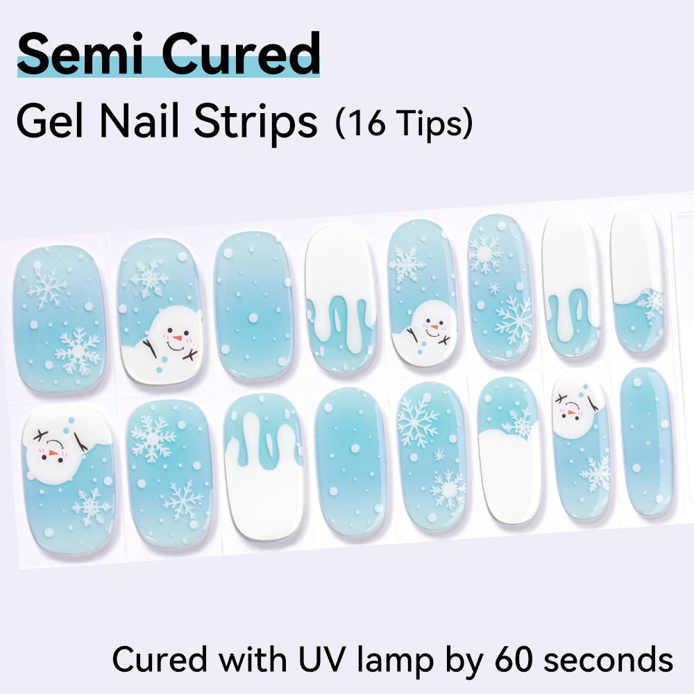 Semi-Cured Gel Nail Strips - Real Gel Finish (16 Tips) - UV/LED lamp Required