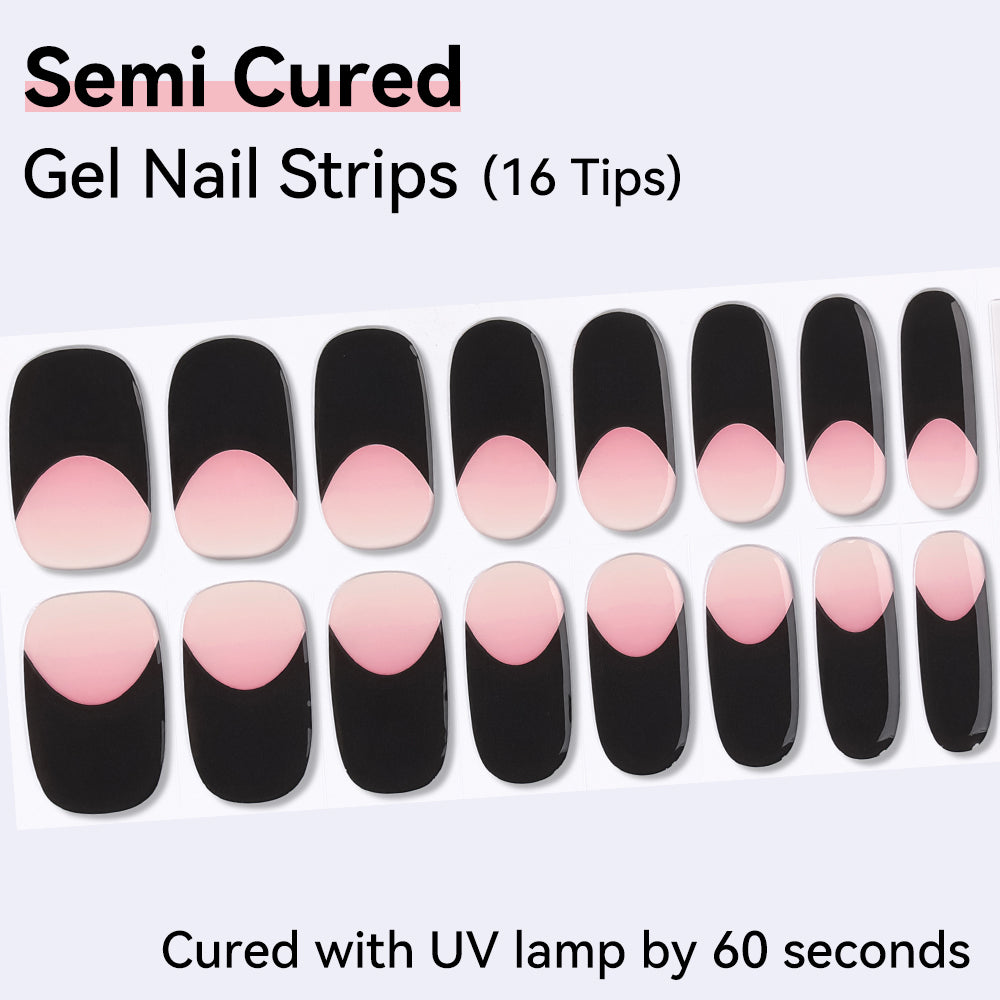 Semi-Cured Gel Nail Strips - Real Gel Finish (16 Tips) - UV/LED lamp Required
