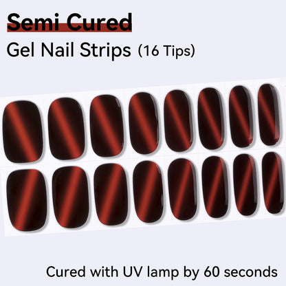 Semi-Cured Gel Nail Strips - Real Gel Finish (16 Tips) - UV/LED lamp Required