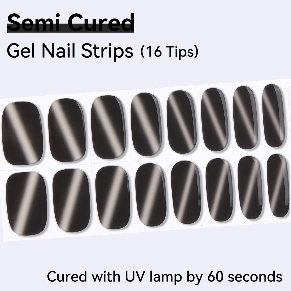 Semi-Cured Gel Nail Strips - Real Gel Finish (16 Tips) - UV/LED lamp Required