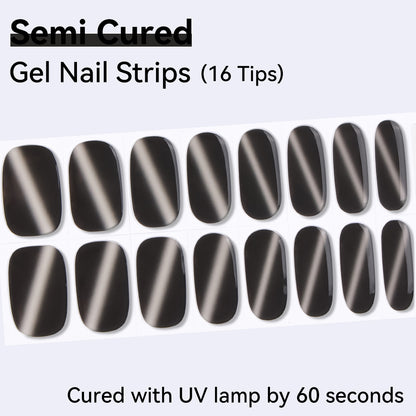 Semi-Cured Gel Nail Strips - Real Gel Finish (16 Tips) - UV/LED lamp Required