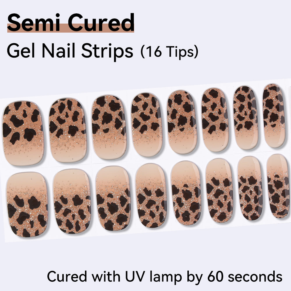 Semi-Cured Gel Nail Strips - Real Gel Finish (16 Tips) - UV/LED lamp Required